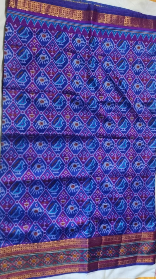 Blue Pochampally Ikat Saree