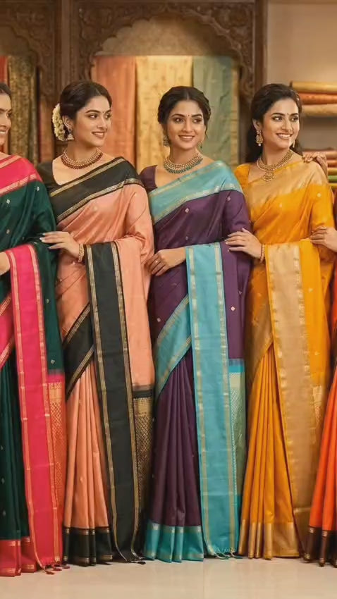 Elegant Mustard Gold Gajji Silk Saree with Rich Zari Border